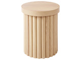 Side Table Light Brown Tabletop Round Small Living Room Furniture Beliani