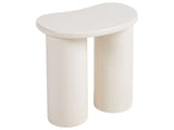 Side Table White Tabletop Kidney Shape Double Base Living Room Furniture Beliani