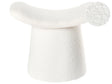 Pouffe Off-White Boucle Teddy Upholstery Foam Filling Footstool Home Accessories Living Room Beliani