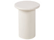 Side Table White Tabletop Round Small Living Room Furniture Beliani