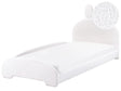 Bed Beige Off-White Boucle Upholstered Frame Headrest 3ft EU Single Size Bedroom Kids Room Modern Traditional Beliani