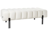 Fabric Bench Off-White Upholstered Metal Legs Hallway Seat Bed Bench Beliani