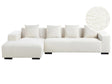 Right Hand Corner Sofa White Boucle L-Shaped 4 Seater with Throw Pillows Modern Design Beliani