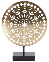 Decorative Figurine Gold Iron 25 cm Statue on Stand Statuette Handmade Ornament Decor Accessories Beliani