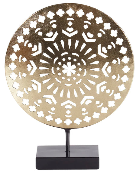 Decorative Figurine Gold Iron 25 cm Statue on Stand Statuette Handmade Ornament Decor Accessories Beliani