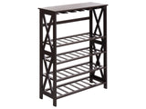 Wine Rack Holder Dark Brown MDF Pine Wood Legs 73 x 29 x 90 cm for Bottles and Glasses Classic Elegant Style Home Decor Beliani