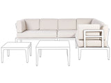Outdoor Cushion Cover Set Light Beige Fabric Sofa Seat Back Side Pillow Cases Beliani