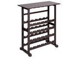 Wine Rack Holder Dark Brown MDF 80 x 40 x 91 cm for Bottles and Glasses Classic Elegant Style Home Decor Beliani