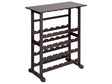 Wine Rack Holder Dark Brown MDF 80 x 40 x 91 cm for Bottles and Glasses Classic Elegant Style Home Decor Beliani