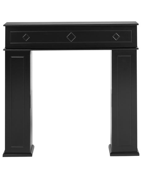 Fireplace Mantel Black MDF 107 x 18 x 100 cm Fireplace Surround with Storage Traditional Retro Living Room Beliani