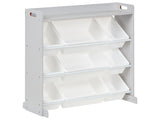 Shelf with 9 Storage Boxes Drawers Grey and White MDF Plastic Unique Kids Room Storage Modern Design Beliani