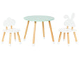 2 Seater Kids Set Table with Chairs White and Light Wood MDF Leg Caps Stylish Kids Room Nursery Beliani