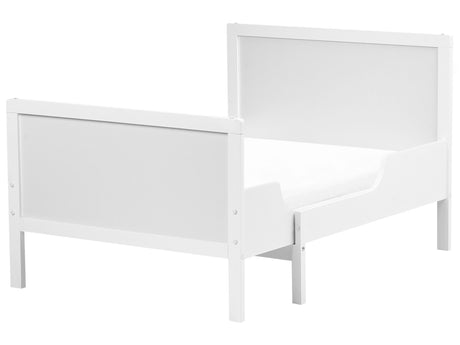 Extendable Toddler Bed White Pine Wood EU Single Size 3ft 90 x130/160/200 cm with Slatted Base Convertible Bed Modern Nursery Beliani