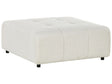 Ottoman Light Beige Polyester Upholstered Modular Sofa Element Square Footstool Black Legs Modern Style Beliani