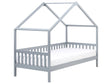 Kids House Bed Grey Pine EU Single Bed Frame with Slats Beliani