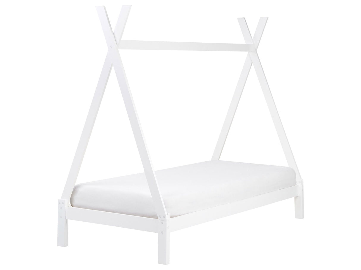 Kids Teepee Bed White Pine EU Single Bed Frame with Slats Beliani