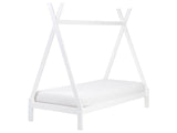 Kids Teepee Bed White Pine EU Single Bed Frame with Slats Beliani