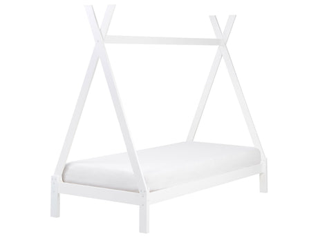 Kids Teepee Bed White Pine EU Single Bed Frame with Slats Beliani