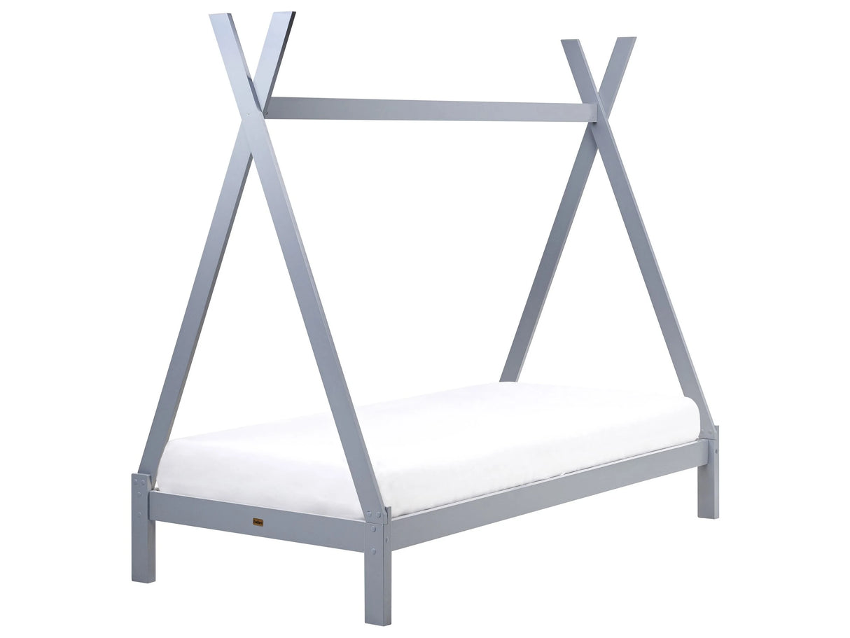 Kids Teepee Bed Grey Pine EU Single Bed Frame with Slats Beliani