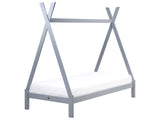 Kids Teepee Bed Grey Pine EU Single Bed Frame with Slats Beliani