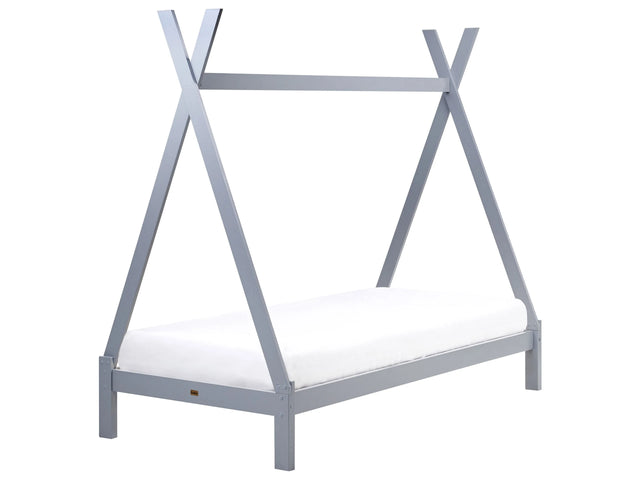 Kids Teepee Bed Grey Pine EU Single Bed Frame with Slats Beliani