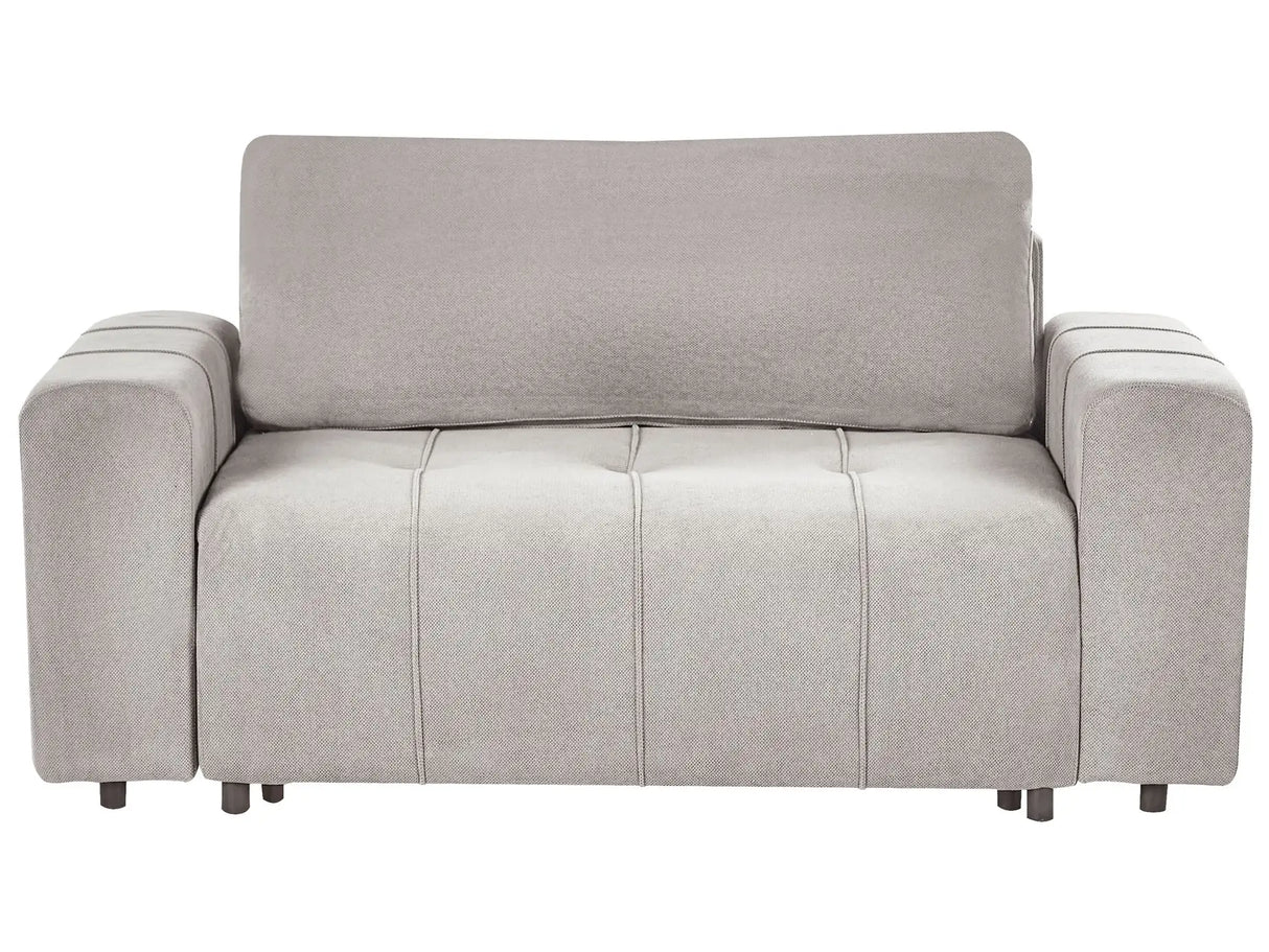 2 Seater Sofa Light Grey Fabric Upholstery with Storage Thickly Padded Modern Style Living Room Furniture Beliani