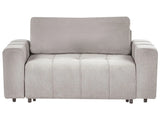 2 Seater Sofa Light Grey Fabric Upholstery with Storage Thickly Padded Modern Style Living Room Furniture Beliani