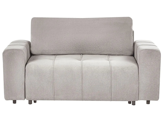 2 Seater Sofa Light Grey Fabric Upholstery with Storage Thickly Padded Modern Style Living Room Furniture Beliani