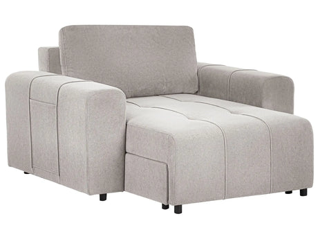 Chaise Lounge Light Grey Fabric Upholstery Armrests Cushion Backrest Modern Design Symmetrical Living Room Beliani