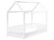 Kids House Bed White Pine EU Single Bed Frame with Slats Beliani