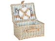 4 Person Picnic Hamper Natural Wicker with Cutlery Set Plates Wine Glasses and Cool Bag with Corkscrew Washed Finish Beliani