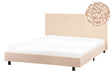 Slatted Bed Frame Beige Boucle EU Double Size 4ft6 Modern Design Beliani