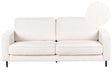 3 Seater Sofa White Boucle Retro Living Room Accent Chair Black Legs Track Arm Beliani