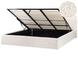 Bed Frame Off White Boucle EU Super King Size 6ft Lift Up Storage with Headboard Beliani