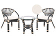 Bistro Set Black Rattan Handmade Indoor Outdoor 2 Chairs and Bistro Table Balcony Set Beliani