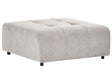 Ottoman Light Grey Polyester Upholstered Modular Sofa Element Square Footstool Black Legs Modern Style Beliani
