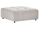 Ottoman Light Grey Polyester Upholstered Modular Sofa Element Square Footstool Black Legs Modern Style Beliani