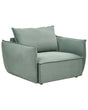 Armchair Light Green Fabric Upholstery Low Profile Deep Wide Seat Cushioned Bakcrest Modern Cosy Beliani