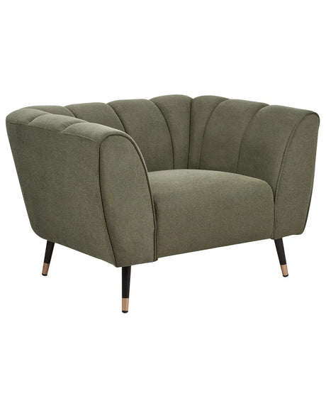 Armchair Green Fabric Upholstery Deep Wide Seat Low Bakcrest Modern Cosy Beliani