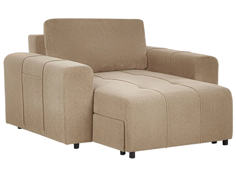 Chaise Lounge Brown Fabric Upholstery Armrests Cushion Backrest Modern Design Symmetrical Living Room Beliani