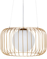 1-Light Pendant Ceiling Gold Metal Iron Shade Cage Wire Industrial Style Living Room Bedroom Beliani