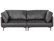3 Seater Sofa Black Vegan Leather Polyester Industrial Modern Beliani