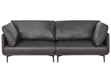 3 Seater Sofa Black Vegan Leather Polyester Industrial Modern Beliani