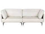 3 Seater Sofa Off White Vegan Leather Polyester Industrial Modern Beliani