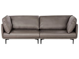 3 Seater Sofa Brown Vegan Leather Polyester Industrial Modern Beliani
