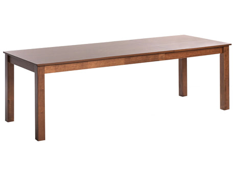 Extending Dining Table Dark Ash Wood MDF Rubber Wood 160/240 x 90 cm Wooden Legs Rectangular Veneered Top Natural Finish Minimalistic Scandinavian Kitchen Beliani