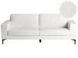 Sofa Off-White Boucle Fabric Upholstered 3 Seater with Track Arms Black Metal Legs Modern Living Room Beliani