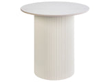 Side Table Light Beige Sintered Stone Top Metal Base  50 cm Natural Look Modern Design Living Room Beliani