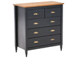 Sideboard Black 5 Drawer Chest Storage Unit Scandinavian Style Wooden Top Beliani