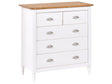 Sideboard White 5 Drawer Chest Storage Unit Scandinavian Style Wooden Top Beliani